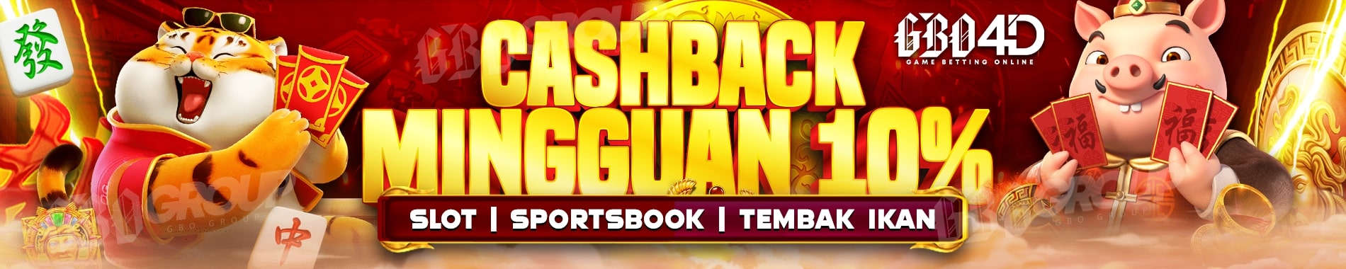 BONUS CASHBACK UP TO 10% GBO4D